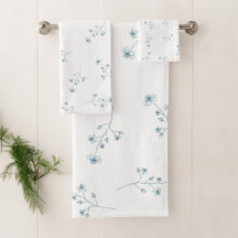 Blue Wildflower Pattern Home Decor Collection