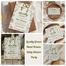 Locally Grown Hand Drawn Baby Shower
