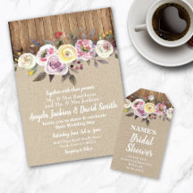 Romantic Burlap Wood Floral Collection
