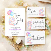 Whimsical Rainbow Unicorn Magical Baby Shower