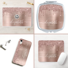 Rose Gold Glitter Accessories