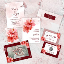 Wedding Burgundy Watercolor Floral Theme