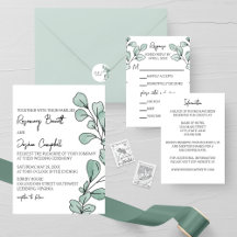 Whimsical Watercolor Eucalyptus Wedding Collection