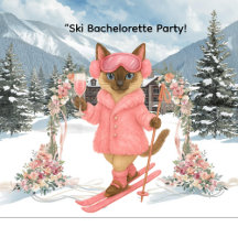Ski Bachelorette Party   Glam Siamese cat