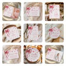 Pink Bow Hearts Valentines Baby Shower