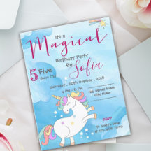 UNICORN KIDS BIRTHDAY PARTY INVITES & ESSENTIALS 