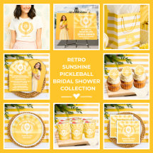 Retro Sunshine Pickleball Bridal Shower Collection