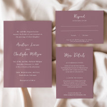Elegant Script Clean Wedding Invitation Suite