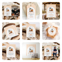 Cute Gingham Halloween Ghost Birthday 