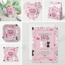 Mid-Century Heart Cats Birthday Party