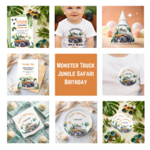 Monster Truck Jungle Safari Theme Boy Birthday 
