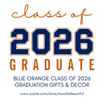 Blue Orange Class of 2026 Graduation Gifts & Decor
