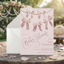 Classic Bows & Pearls Baby Shower Collection