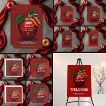 Sweet Arrival Red Apple Baby Shower