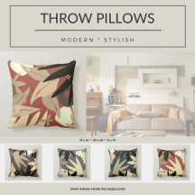 Pillows   Modern Earth Tone Botanical Patterns