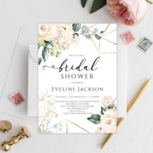 29 White roses hydrangeas gold frame Set