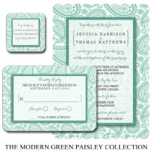 The Modern Green Paisley Wedding Collection