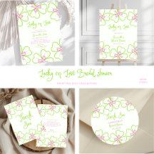 Lucky In love Pink Green Shamrock Bridal Shower 