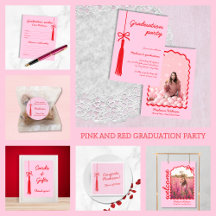 Coquette Grad Tassel Bow Pink Red Graduation Party