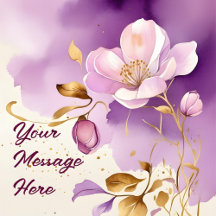 Pretty Purple Gold Floral Party Supplies