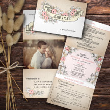 Vintage Floral Ribbon Wedding Suite