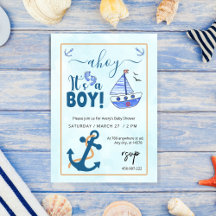 Ahoy Its a Boy Baby Boy Shower Ocean Theme