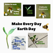 Earth Day Every Day Save the Sea Turtles & Bees