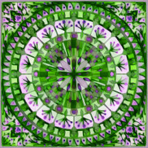 ma - MANDALA Tile - Boho Green Grass Mosaic