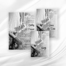 Bride, Boots and Sunflowers Wedding B/W