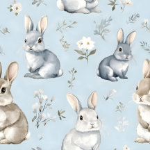 Blue Rabbits Pattern