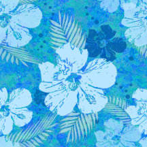 Tropical Hibiscus Blue Flowers