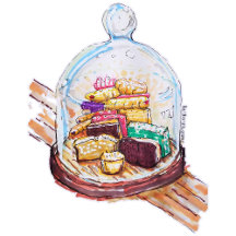 Desserts Under Glass Dome