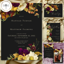 Elegant Moody Jewel Vintage Floral Wedding