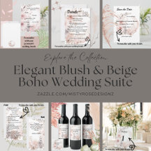 Boho Blush Dried Floral Wedding Suite