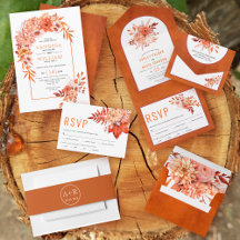 Orange flowers fall wedding collection