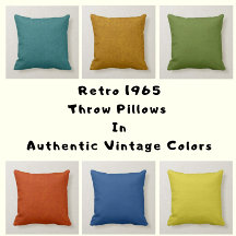 Retro 1965 Throw Pillows In Authentic Colors
