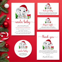 Santa Baby Elephant Christmas Baby Boy Shower