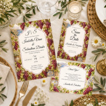 Romantic Vineyard Burgundy Grapes Wedding
