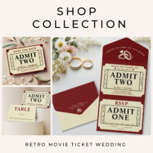 Retro Movie Ticket Wedding