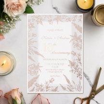 Elegant Boho Anniversary Invitations