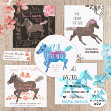 Pony Ride Birthday Party Invitations & Gifts