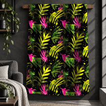 Modern abstract neon colors jungle blankets