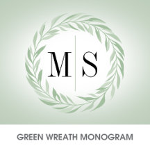 Green Wreath Monogram Wedding
