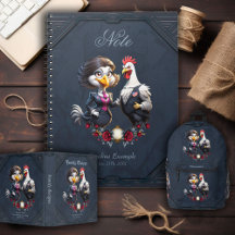 Charming cartoon chicken couple