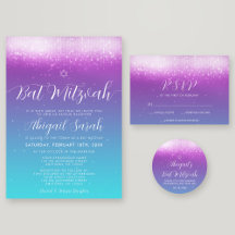 Glam Purple Teal Bat Mitzvah