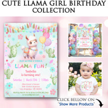 Cute Llama Birthday Girl