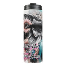 Cute Western Cowgirl Thermal Tumblers