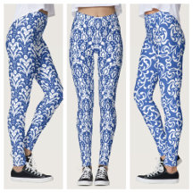 Blue and White Leggings