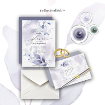 WEDDING   Watercolor Dusty Plum Violet Foliage