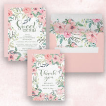 BLUSH PINK FLORAL SWEET 16